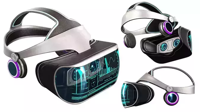 VR-Headset Low-poly 3D model