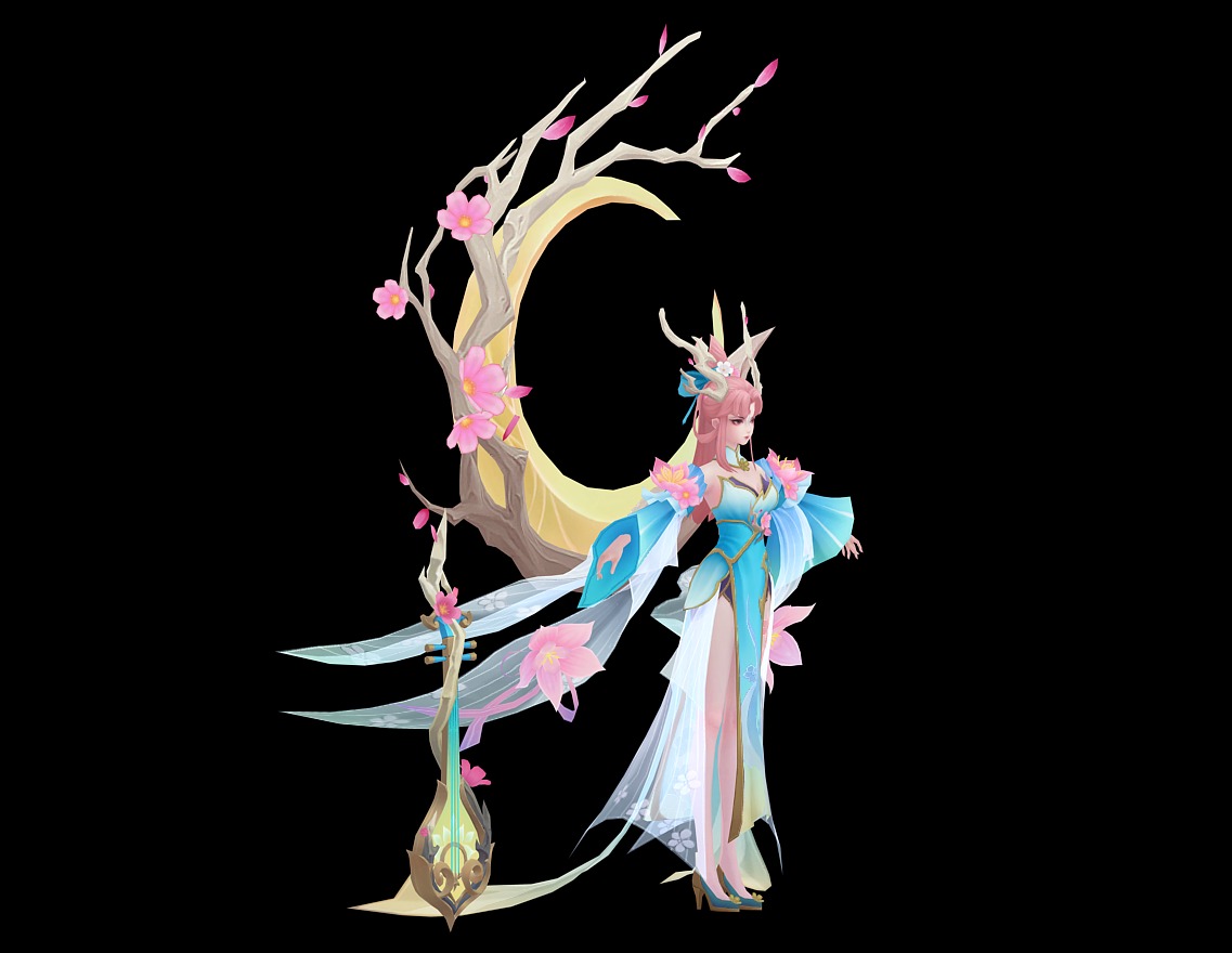 singing girl 3D model_15