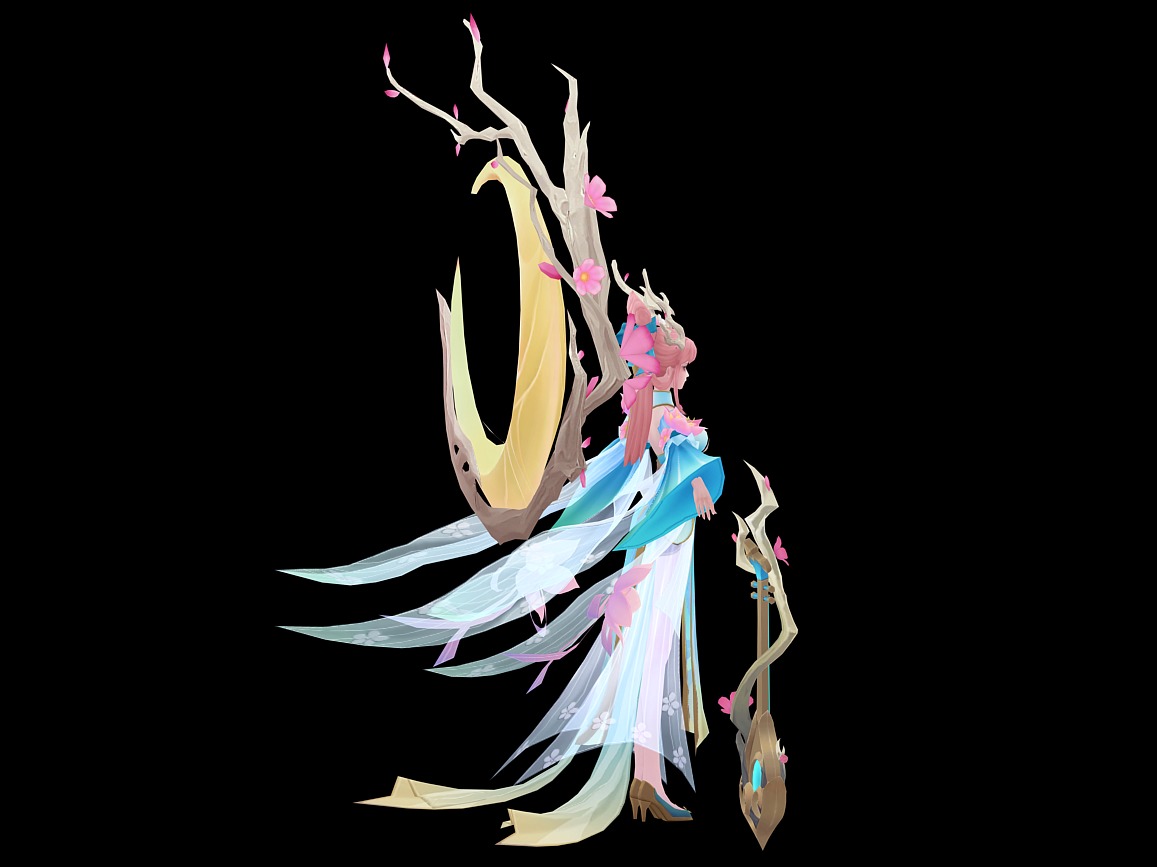 singing girl 3D model_14