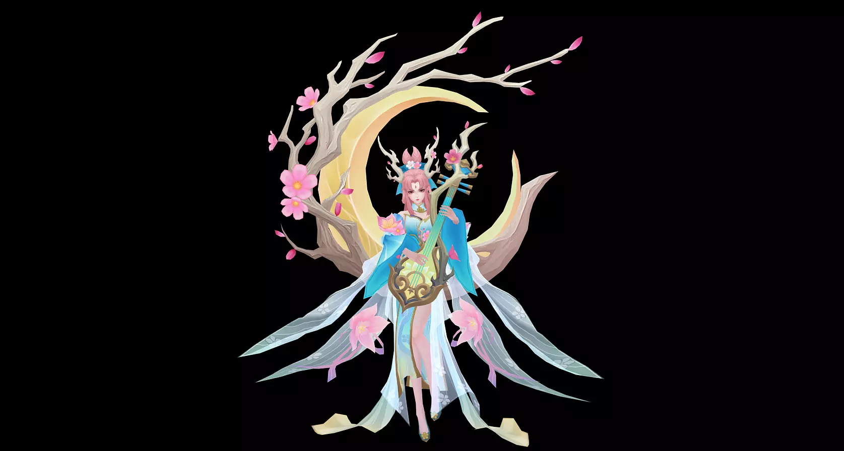 singing girl 3D model_0