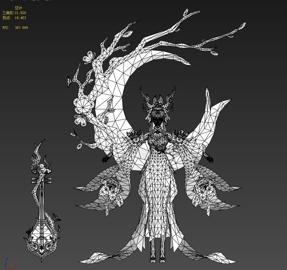 singing girl 3D model_16