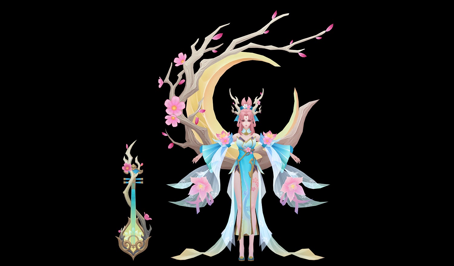 singing girl 3D model_8