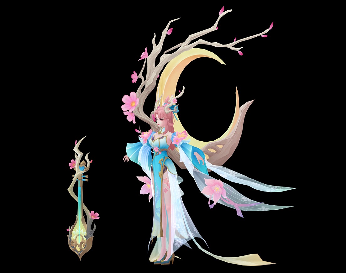 singing girl 3D model_9