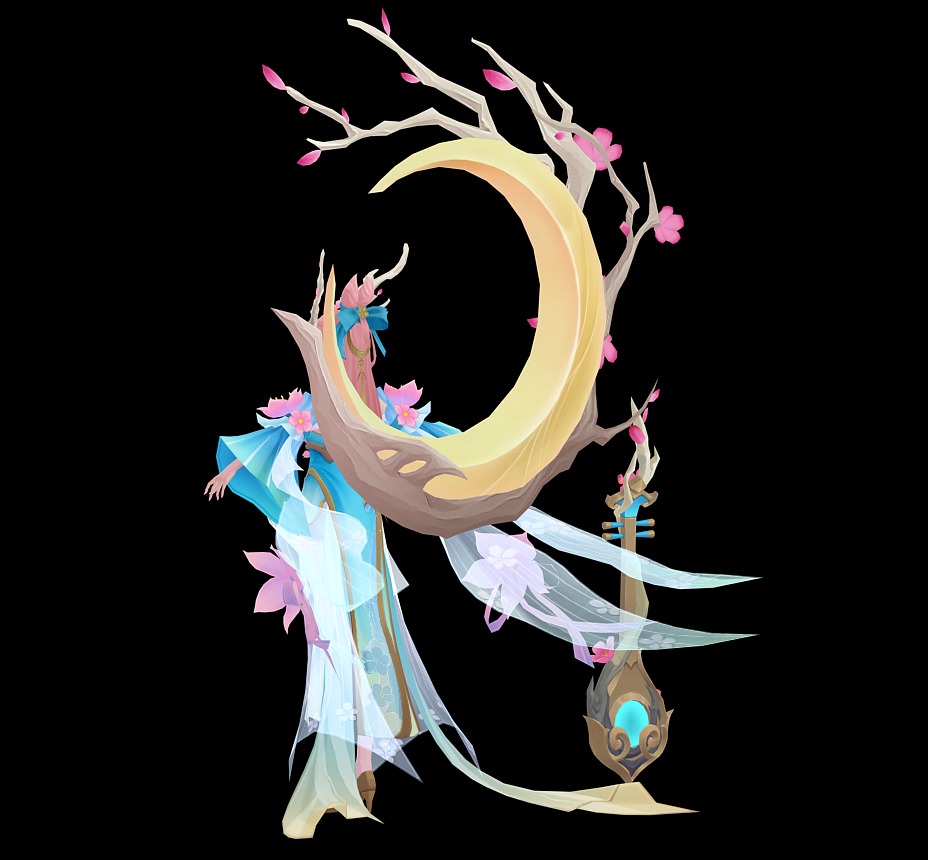 singing girl 3D model_11