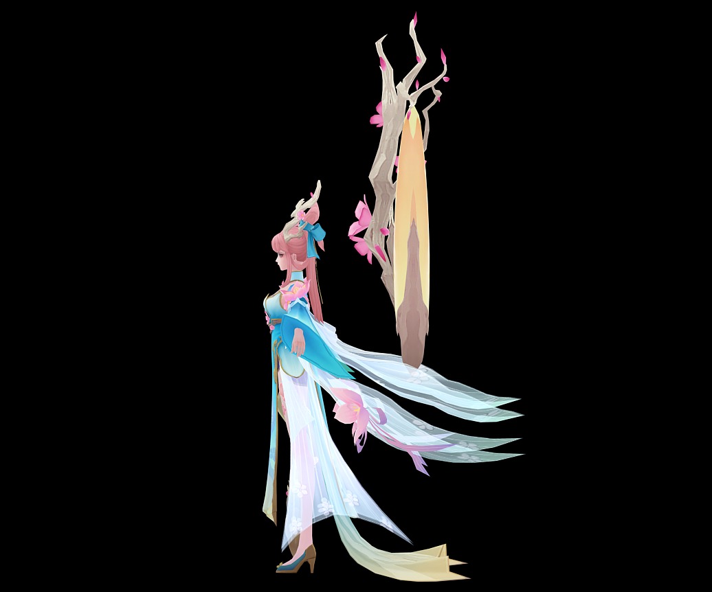 singing girl 3D model_10