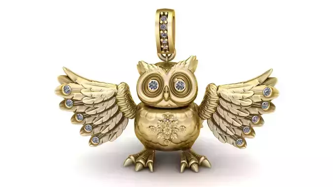 OWL FLYING PENDANT 3D PRINTABLE MODEL