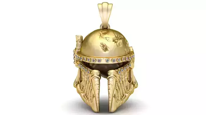 WARRIOR HALMET PENDANT 3D PRINTABLE MODEL