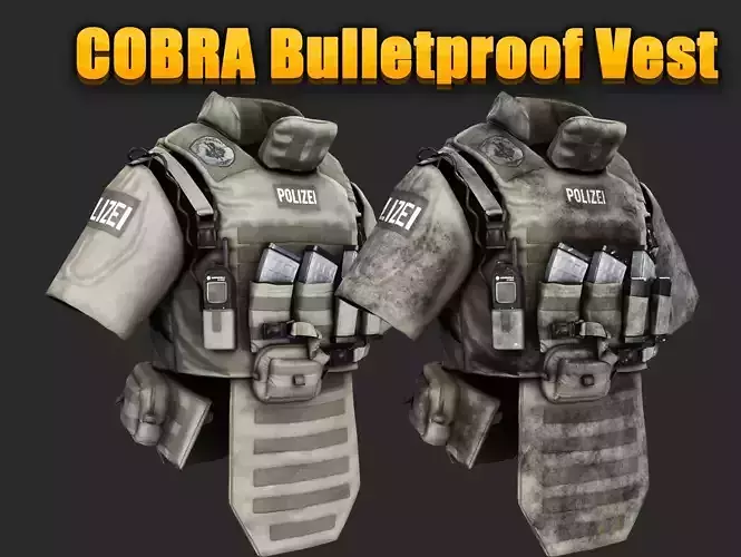 Austrian Special Forces COBRA Bulletproof Vest Military Tactical Low-poly 3D model