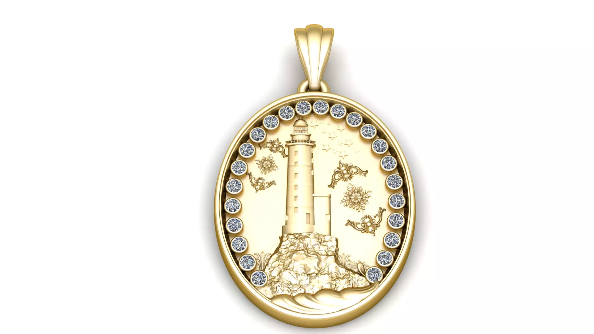 LIGHTHOUSE COIN PENDANT 3D PRINTABLE MODEL 3D print model