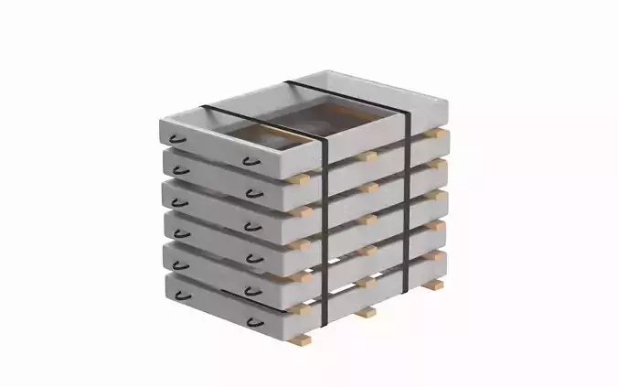Stack Of Concrete Window Panels 3D model