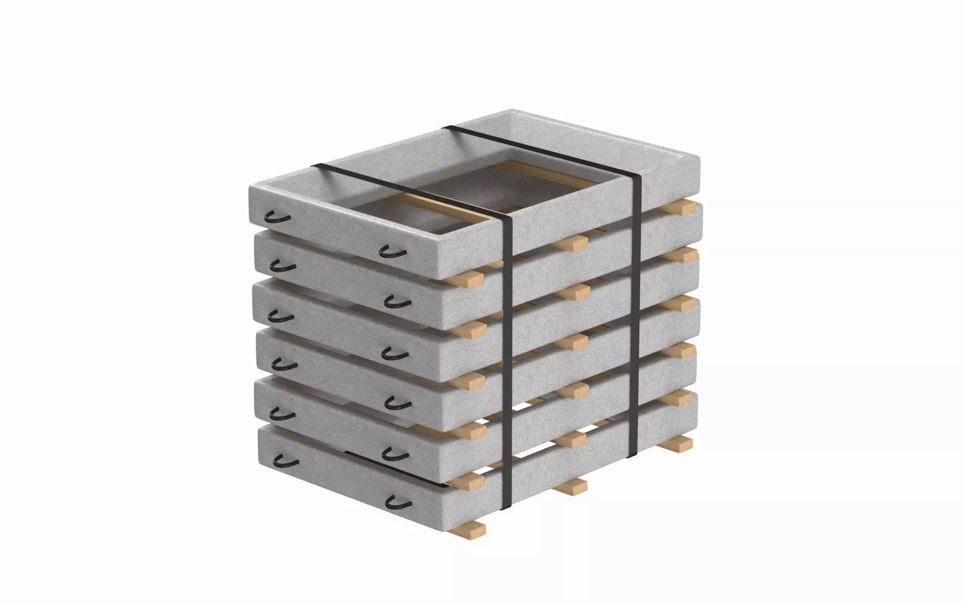 Stack Of Concrete Window Panels 3D model_0