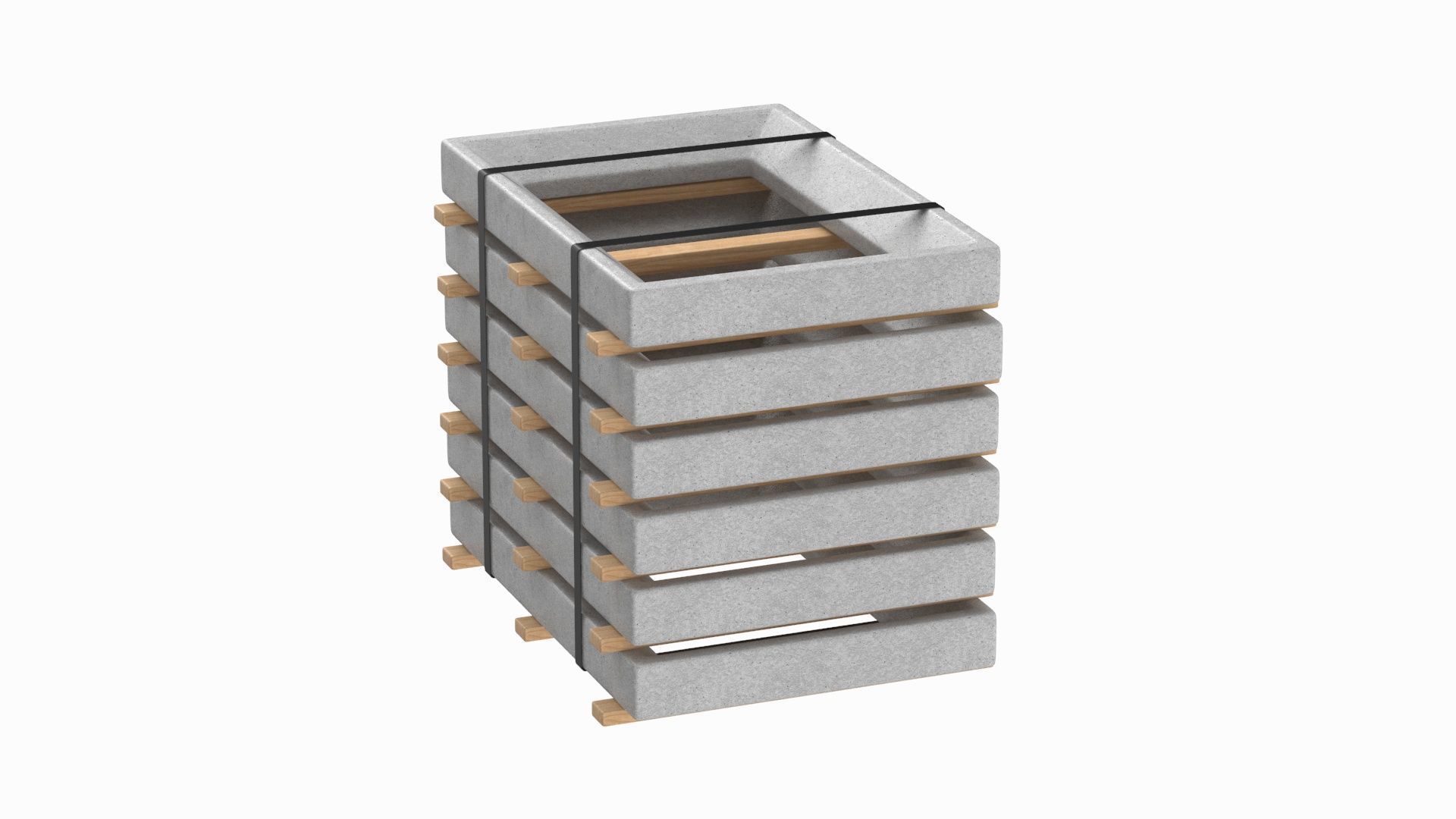 Stack Of Concrete Window Panels 3D model_1