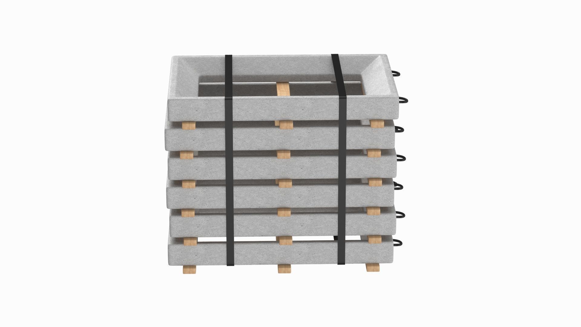 Stack Of Concrete Window Panels 3D model_3