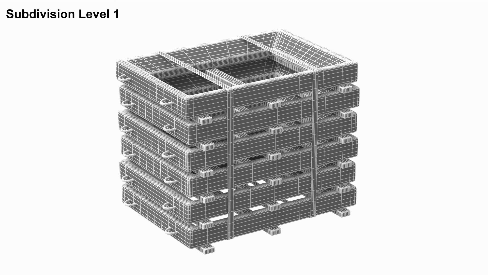 Stack Of Concrete Window Panels 3D model_7