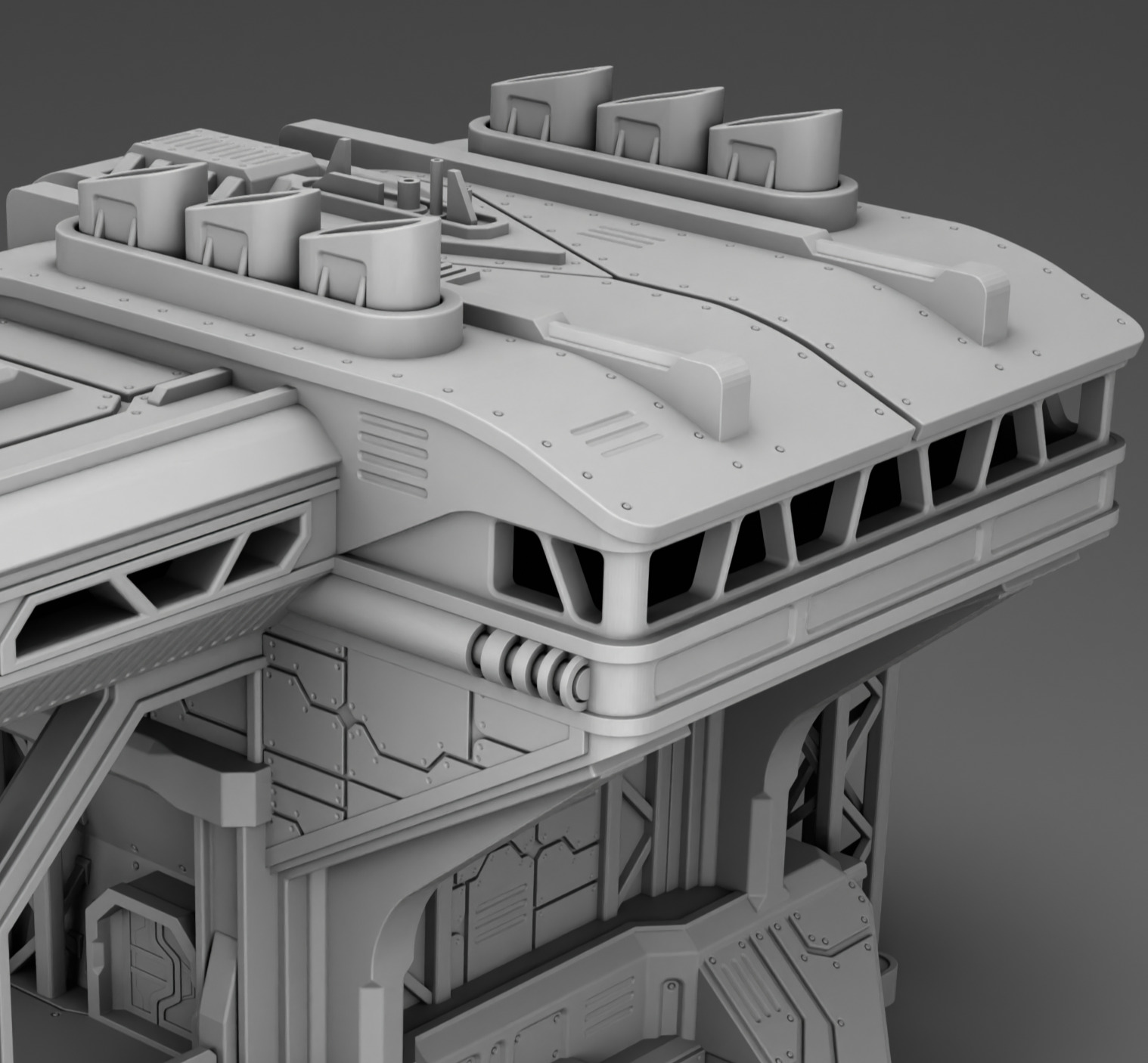 Martian main production department 3D print model_6