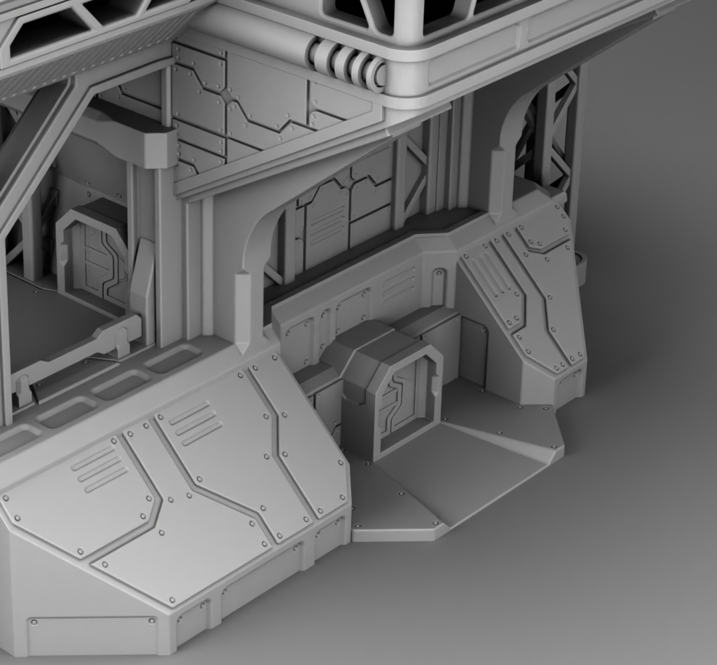 Martian main production department 3D print model_4