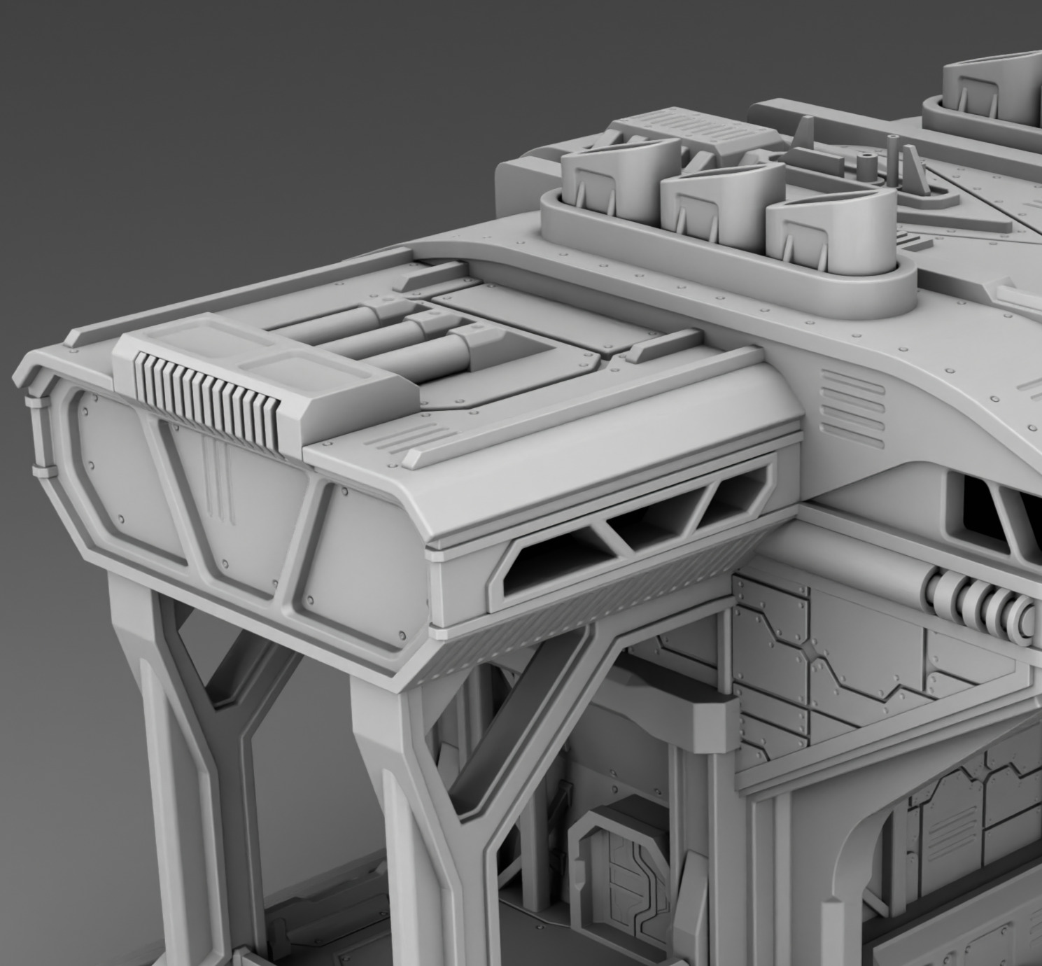 Martian main production department 3D print model_7