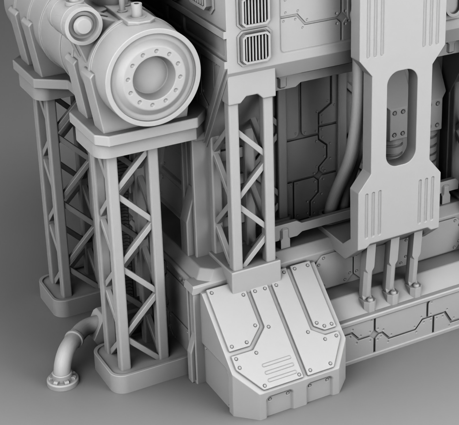 Martian main production department 3D print model_8