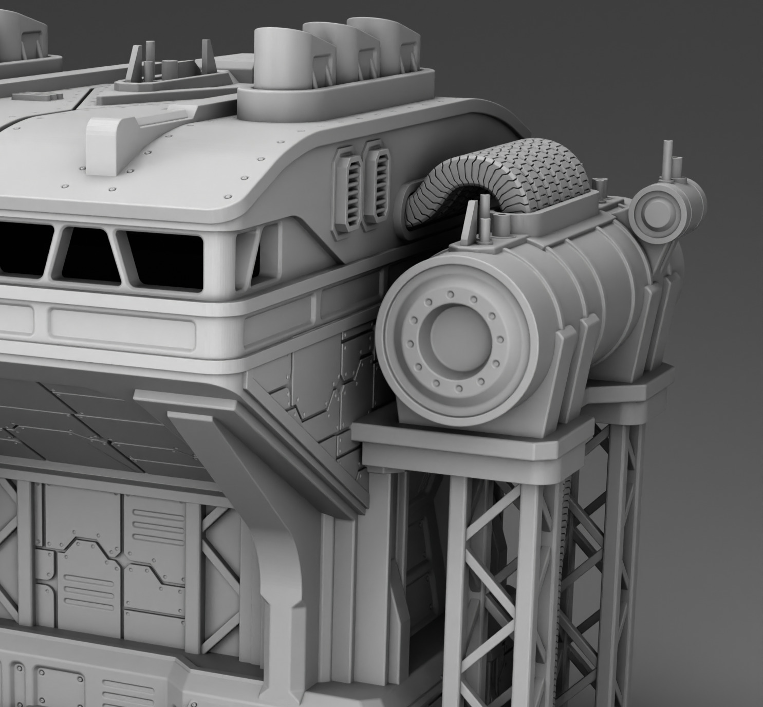 Martian main production department 3D print model_12