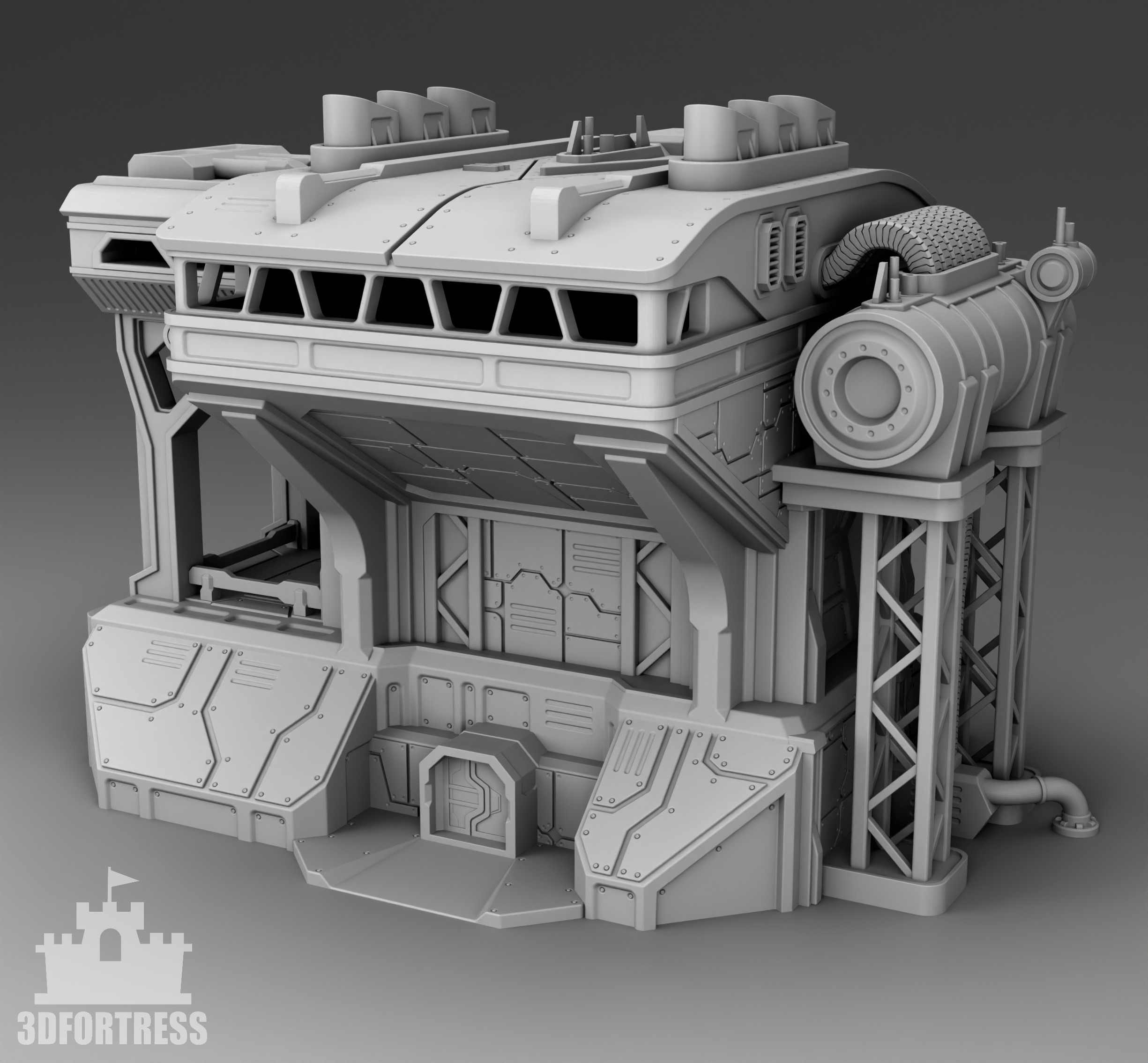 Martian main production department 3D print model_1