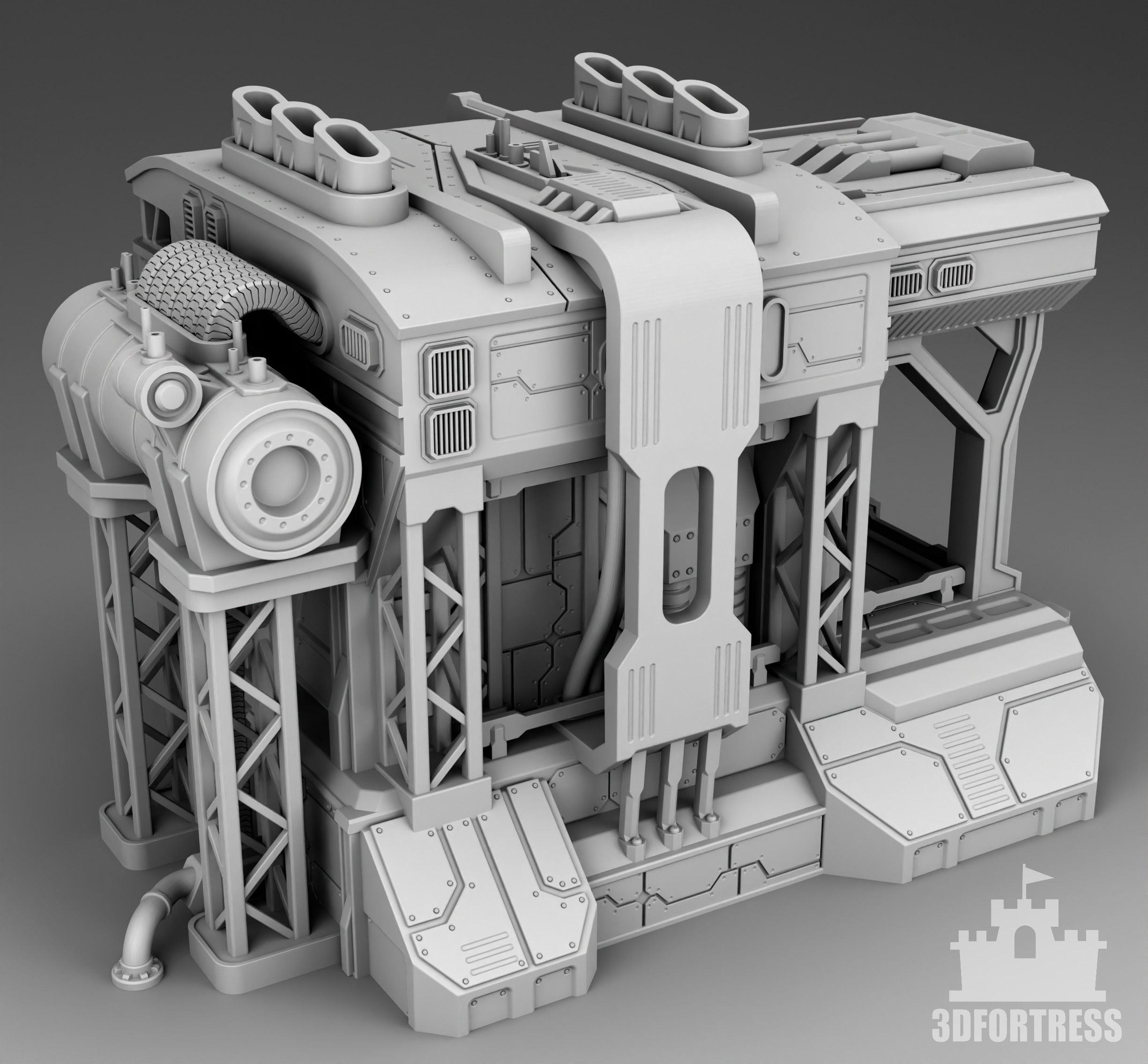 Martian main production department 3D print model_2