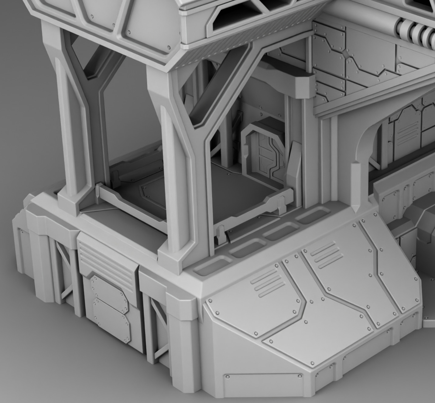 Martian main production department 3D print model_5