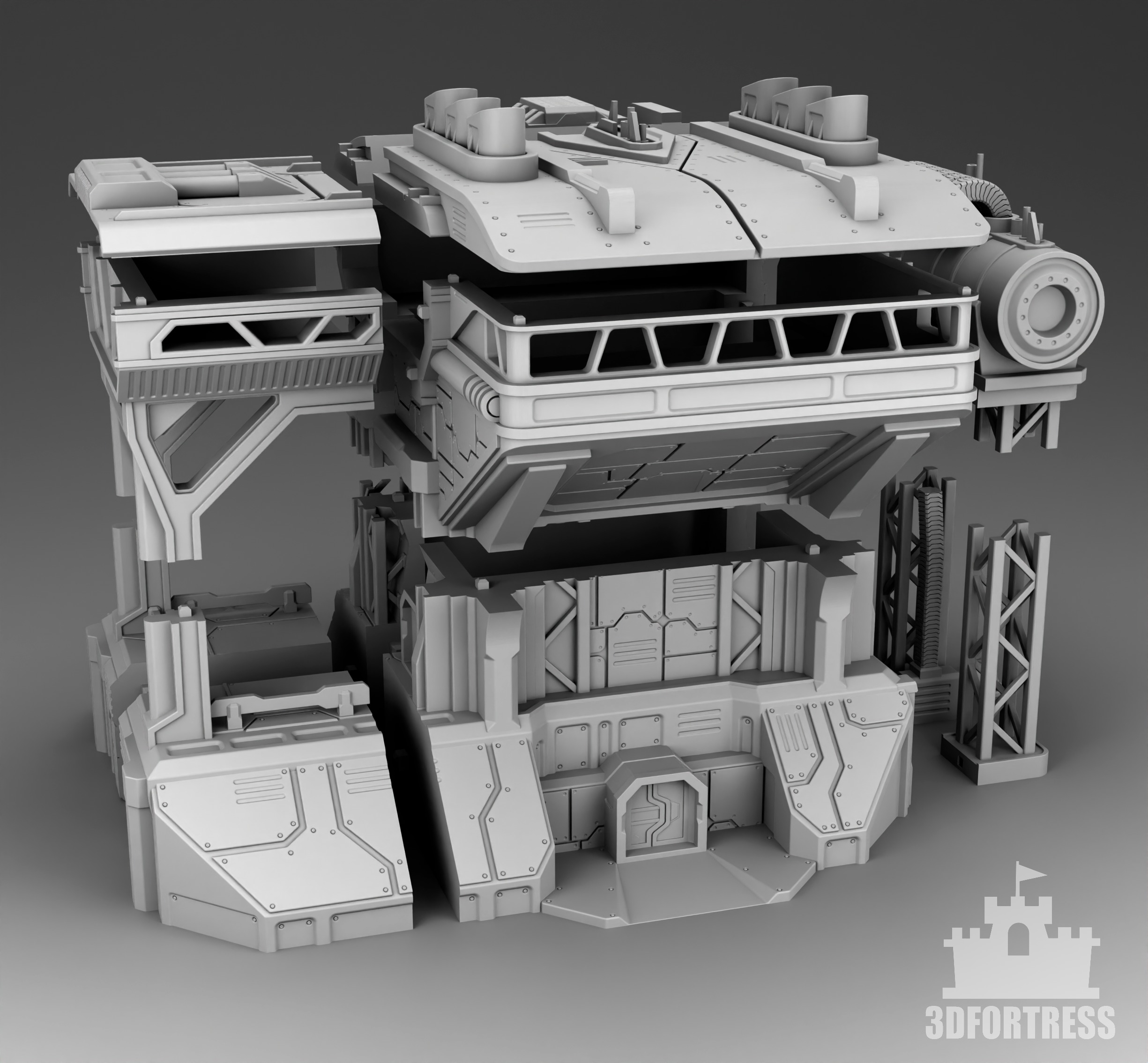 Martian main production department 3D print model_3