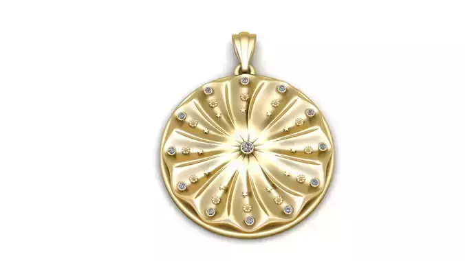 PRECIOUS FLOWER COIN PENDANT 3D PRINTABLE MODEL