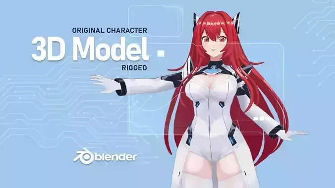 Noa - Anime Original Character Low-poly 3D model