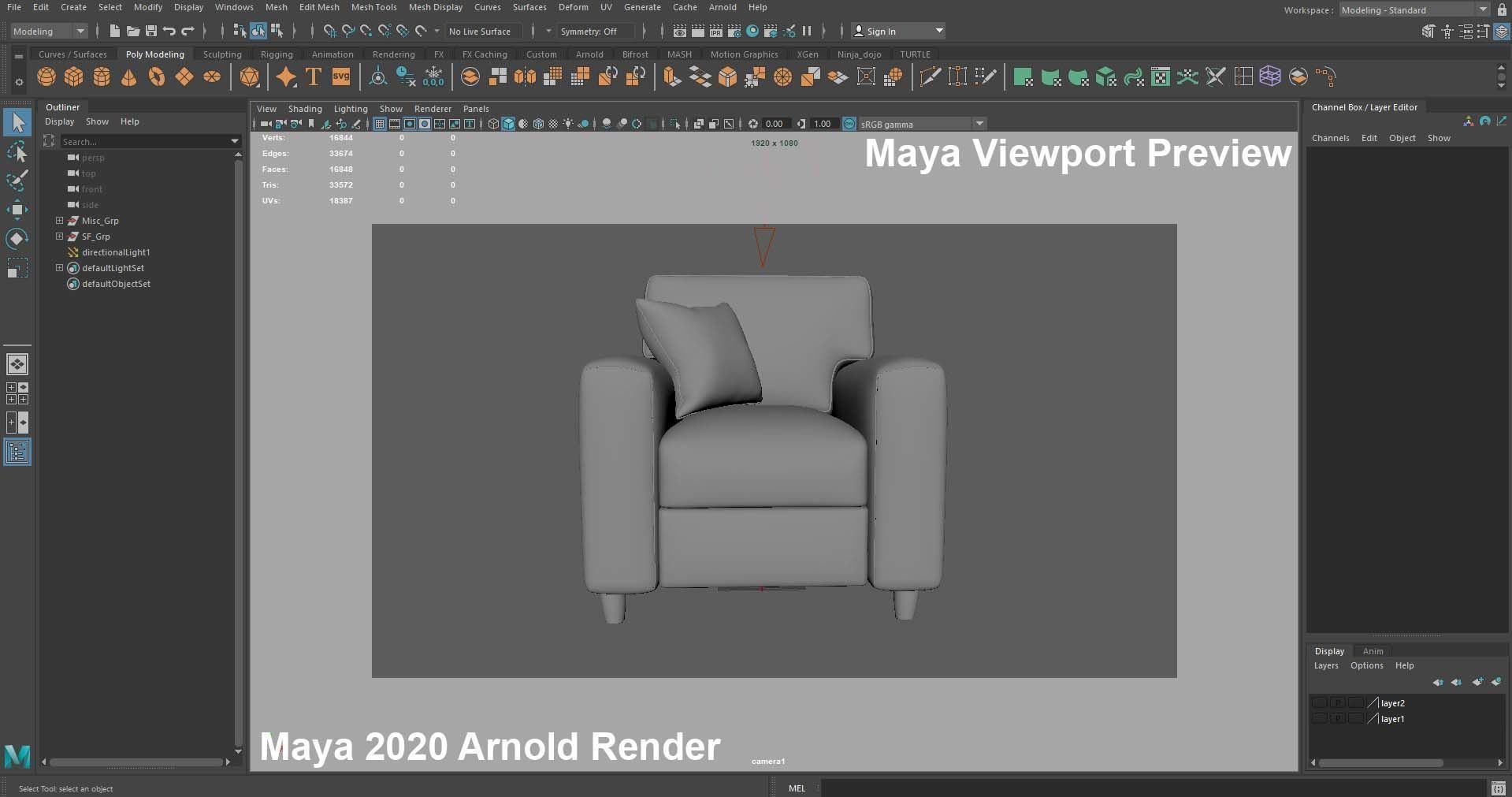Fabric Sofa 3D model_22