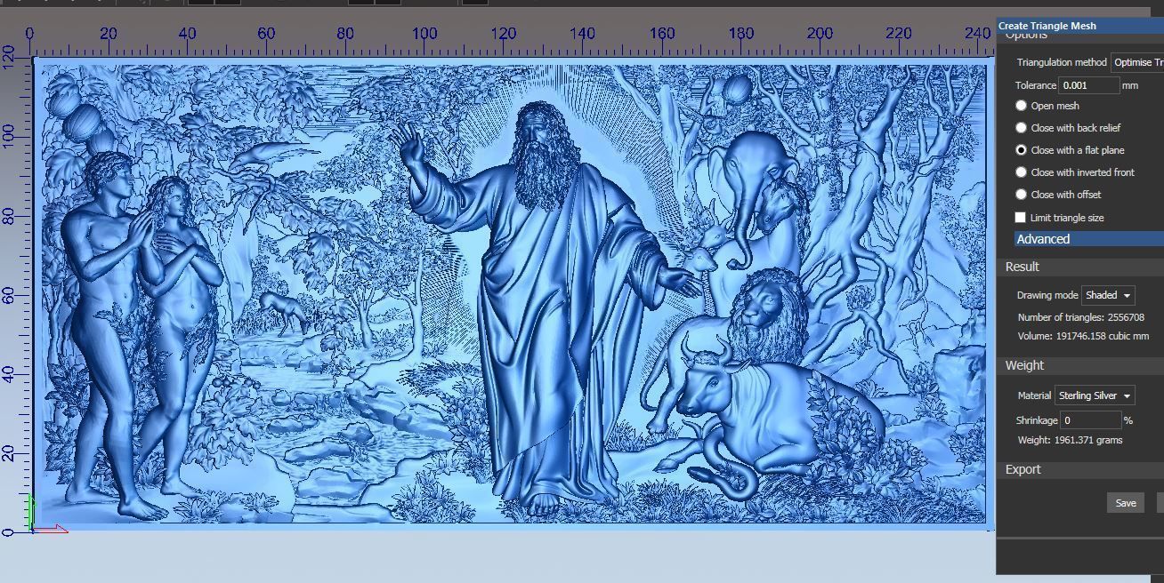 Paradise Adam and Eve with God 3D print model_3