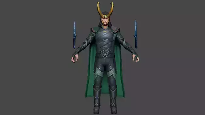 Loki Laufeyson  Low-poly 3D model