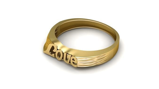 ALPHABET LOVE RING 3D PRINTABLE MODEL 3D print model