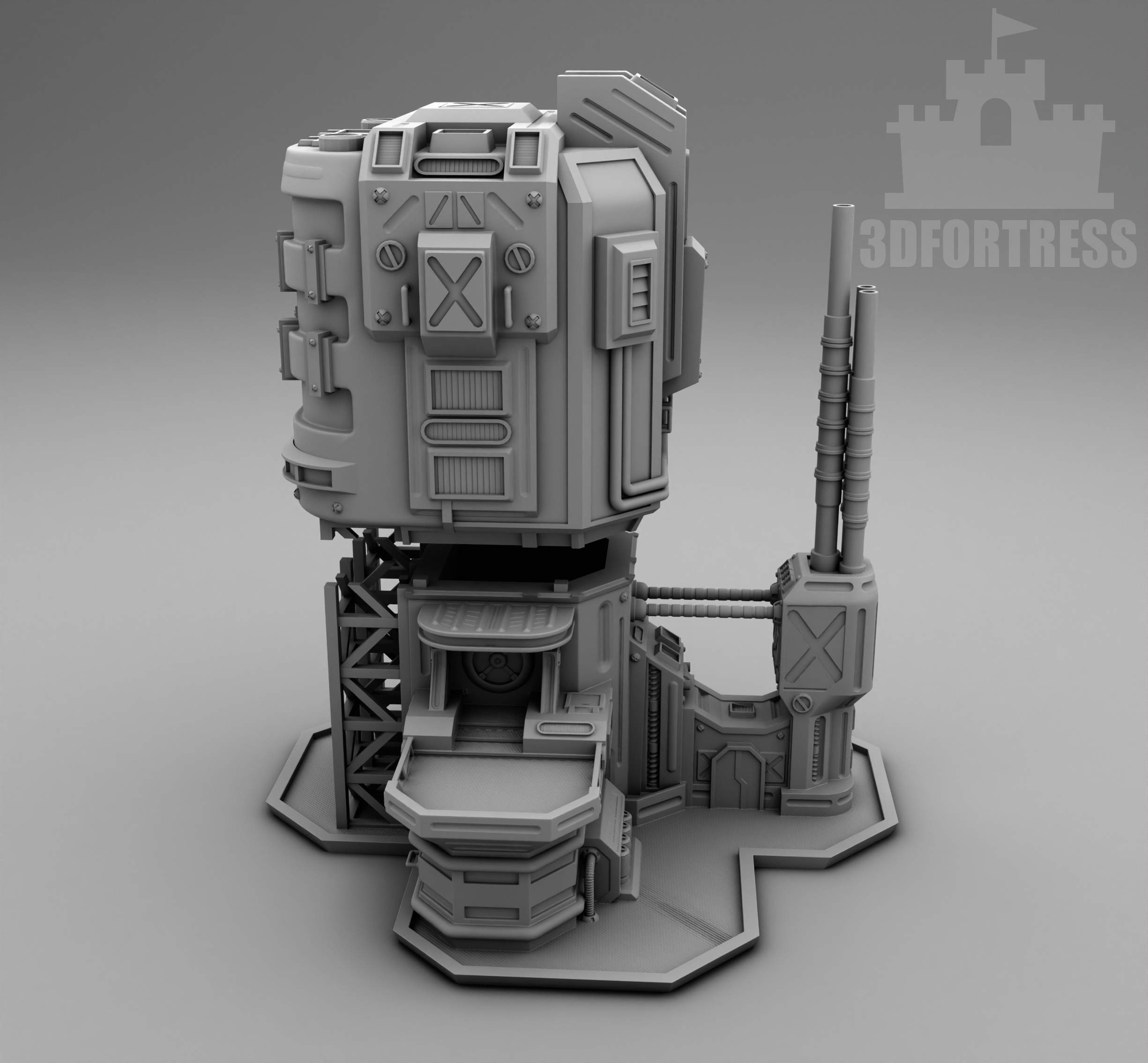 Martian factory 3D print model_3
