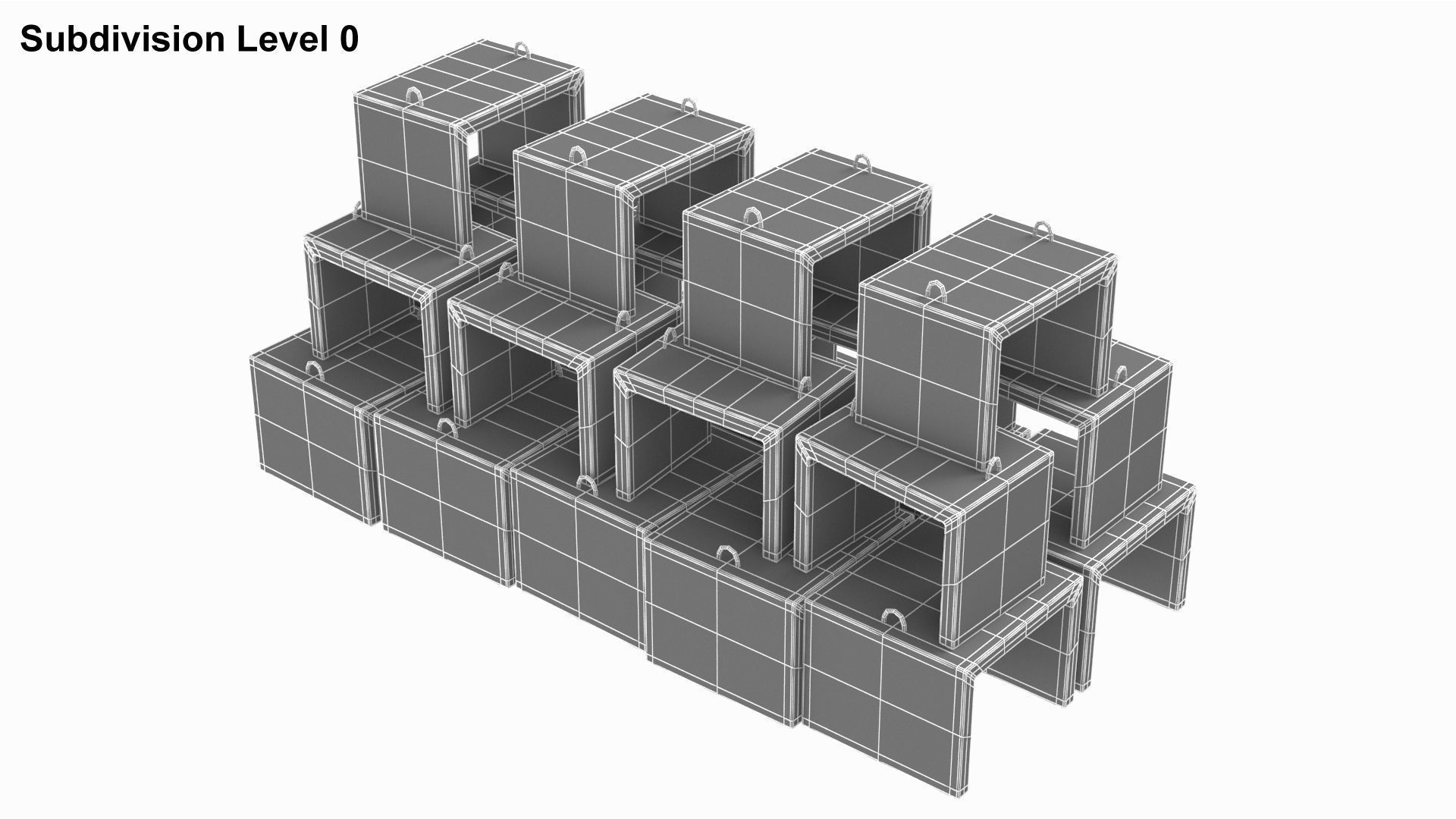 Stack Of Concrete Blocks 3D model_7