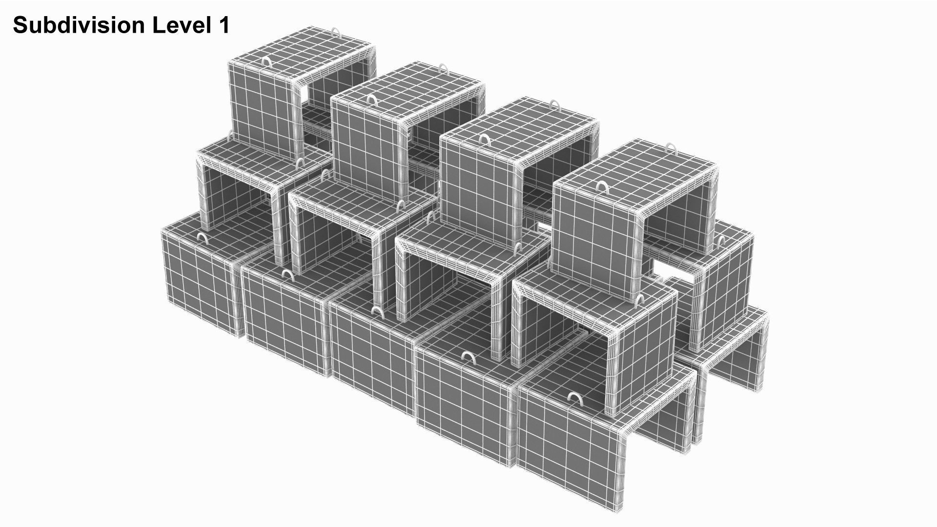Stack Of Concrete Blocks 3D model_8