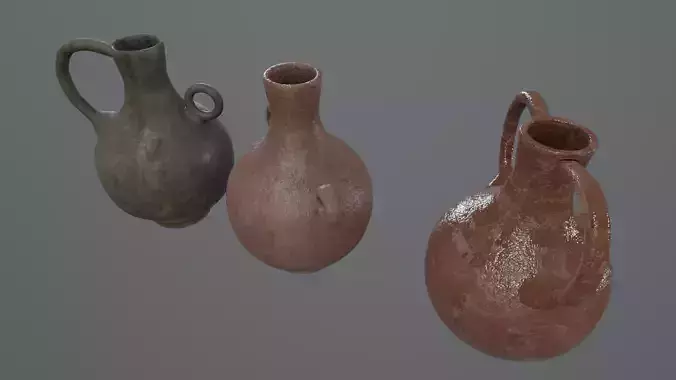 Collection of Ancient Clay Pitcher