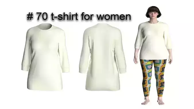 70 t-shirt for women 3D print model