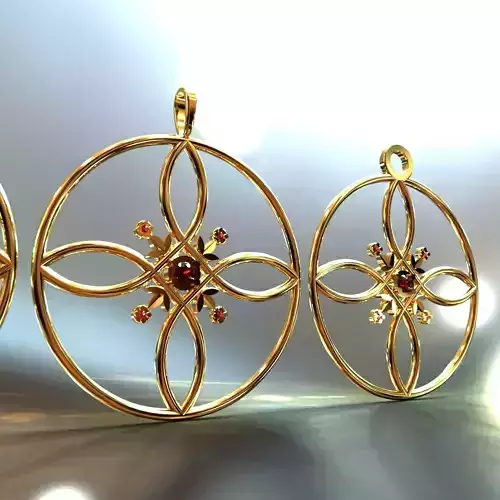 Round Design Pendant Earring