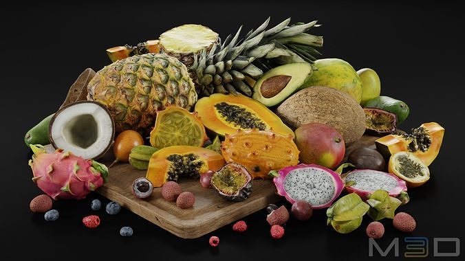 Fruit and Vegetable BUNDLE Low-poly 3D model 4