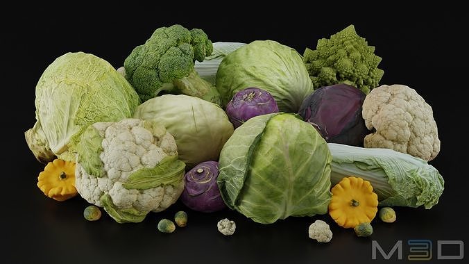Fruit and Vegetable BUNDLE Low-poly 3D model 6