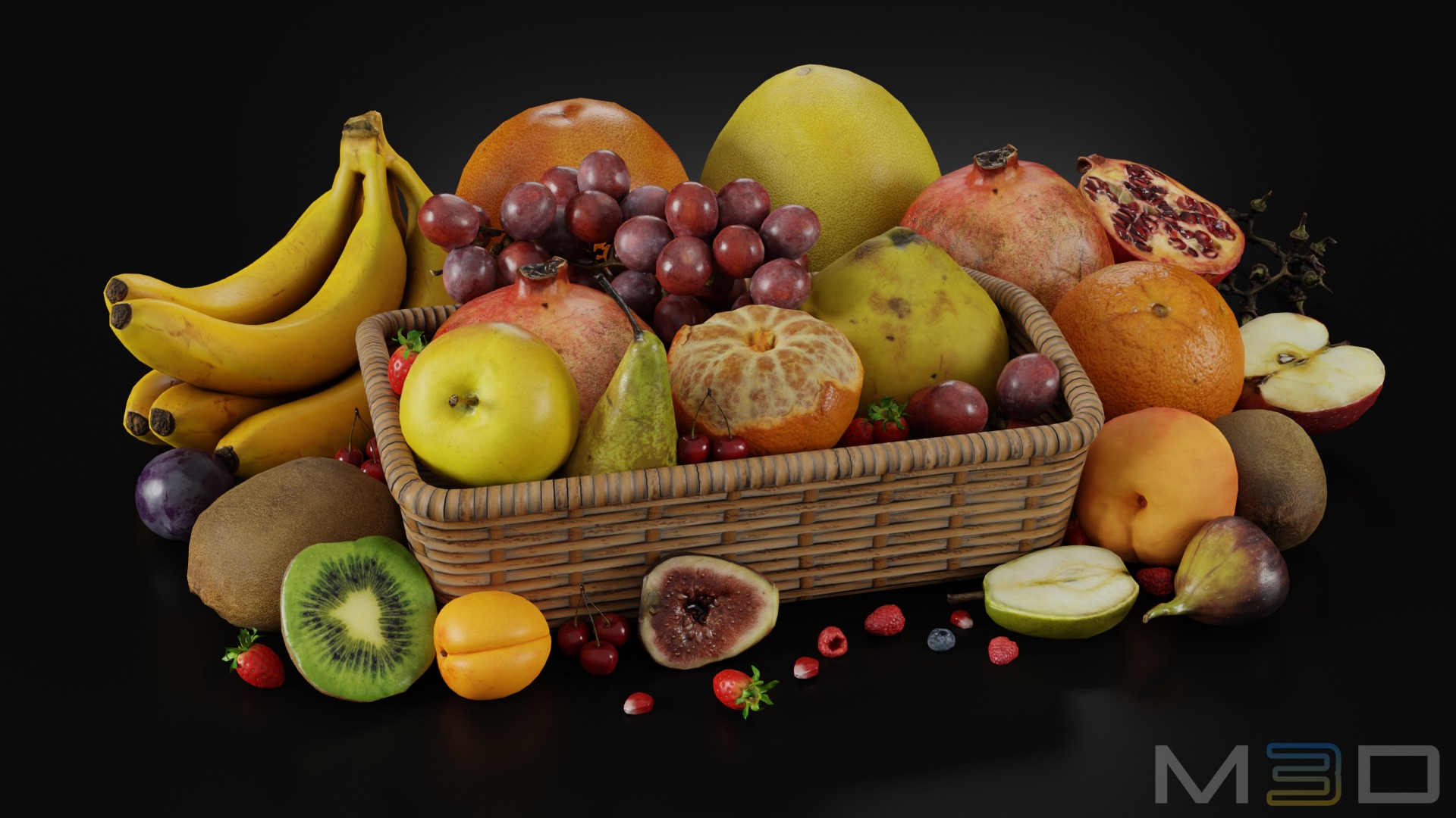 Fruit and Vegetable BUNDLE Low-poly 3D model_4