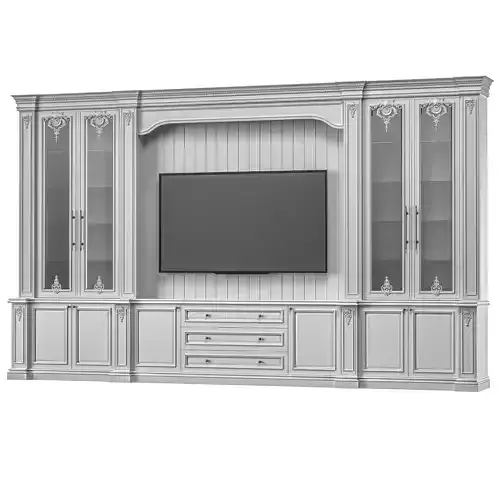 blk wood classical tv cabinet 009