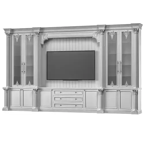blk wood classical tv cabinet 007