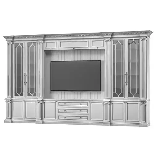 blk wood classical tv cabinet 005