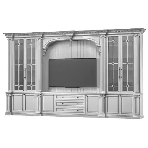 blk wood classical tv cabinet 004