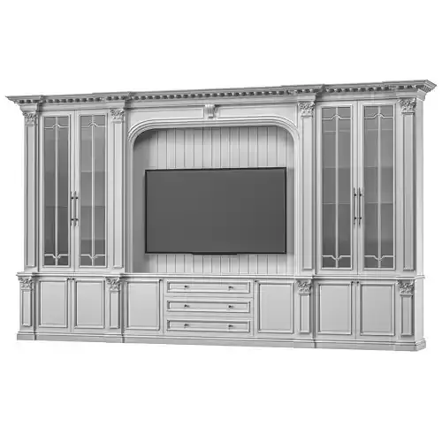 blk wood classical tv cabinet 002