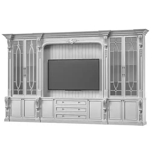 blk wood classical tv cabinet 001