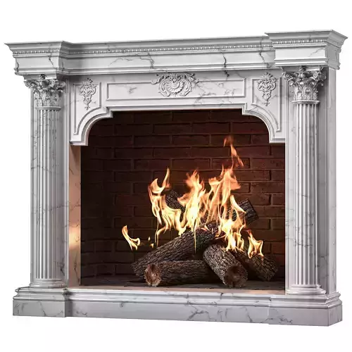 blk wood classical fireplace art 002