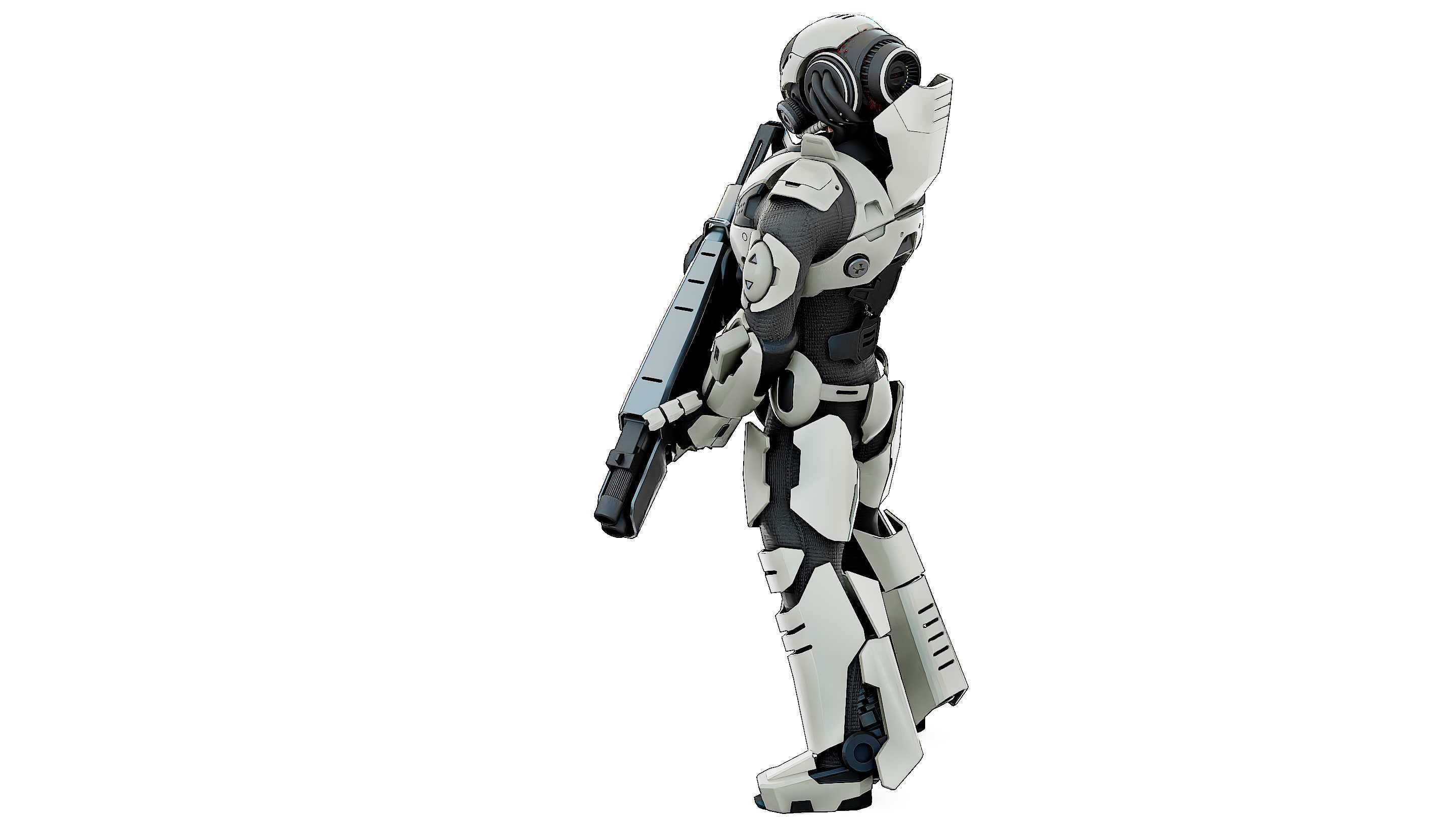 CYBORG SOLDIER RX-5 Rigged for Unreal Engine - Unity - MIXAMO 3D model_16